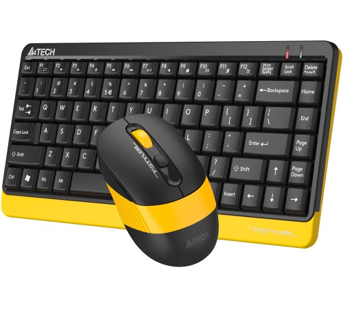 Клавиатура + мышь A4Tech Fstyler FG1110 клав:черный/желтый мышь:черный/желтый USB беспроводная Multimedia (FG1110 BUMBLEBEE) Клавиатура + мышь A4Tech Fstyler FG1110 клав:черный/желтый мышь:черный/желтый USB беспроводная Multimedia (FG1110 BUMBLEBEE)