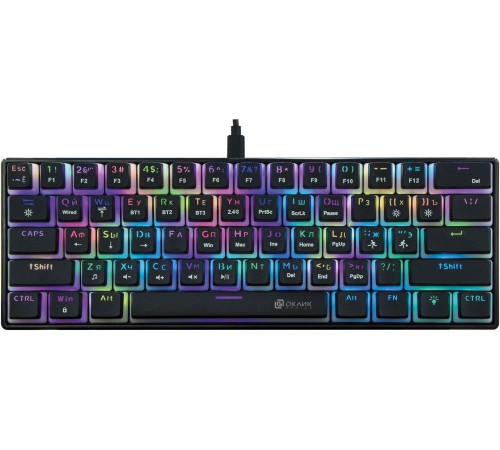 Клавиатура Оклик K763W механическая черный USB беспроводная BT/Radio Multimedia for gamer LED (1920548) Клавиатура Оклик K763W механическая черный USB беспроводная BT/Radio Multimedia for gamer LED (1920548)