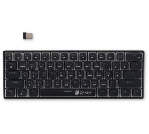 Клавиатура Оклик K763W механическая черный USB беспроводная BT/Radio Multimedia for gamer LED (1920548) Клавиатура Оклик K763W механическая черный USB беспроводная BT/Radio Multimedia for gamer LED (1920548)