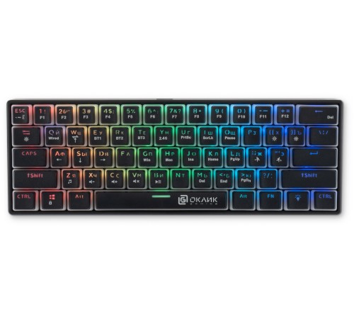 Клавиатура Оклик K763W механическая черный USB беспроводная BT/Radio Multimedia for gamer LED (1920548) Клавиатура Оклик K763W механическая черный USB беспроводная BT/Radio Multimedia for gamer LED (1920548)