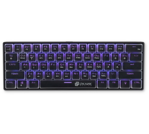 Клавиатура Оклик K763W механическая черный USB беспроводная BT/Radio Multimedia for gamer LED (1920548) Клавиатура Оклик K763W механическая черный USB беспроводная BT/Radio Multimedia for gamer LED (1920548)