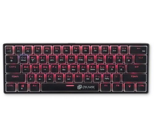 Клавиатура Оклик K763W механическая черный USB беспроводная BT/Radio Multimedia for gamer LED (1920548) Клавиатура Оклик K763W механическая черный USB беспроводная BT/Radio Multimedia for gamer LED (1920548)
