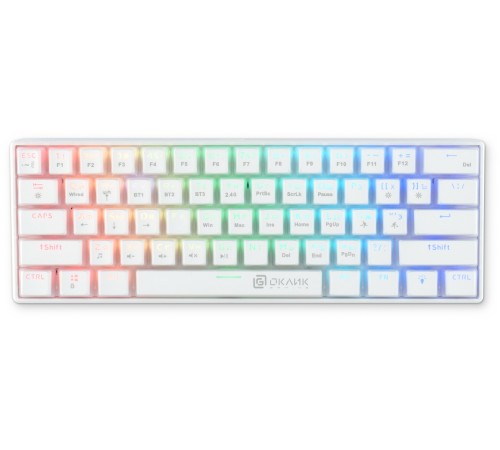 Клавиатура Оклик K763W механическая белый USB беспроводная BT/Radio Multimedia for gamer LED (1920562) Клавиатура Оклик K763W механическая белый USB беспроводная BT/Radio Multimedia for gamer LED (1920562)