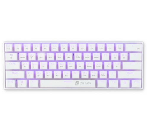 Клавиатура Оклик K763W механическая белый USB беспроводная BT/Radio Multimedia for gamer LED (1920562) Клавиатура Оклик K763W механическая белый USB беспроводная BT/Radio Multimedia for gamer LED (1920562)