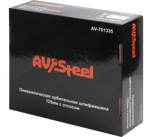 Шлифмашина орбитальная Av Steel AV-701335 128л/мин d=125мм оранжевый/черный Шлифмашина орбитальная Av Steel AV-701335 128л/мин d=125мм оранжевый/черный