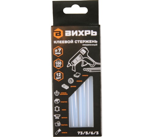 Клеевые стержни для клеевого пистолета Вихрь 73/5/6/3