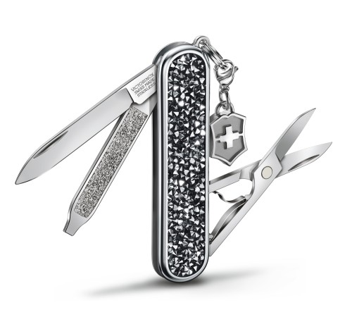 Нож перочинный Victorinox Classic Brilliant Crystal (0.6221.35) 58мм 5функц. черный/серебристый подар.коробка Нож перочинный Victorinox Classic Brilliant Crystal (0.6221.35) 58мм 5функц. черный/серебристый подар.коробка
