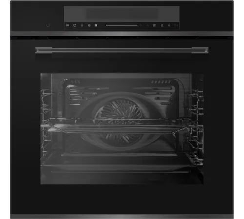 Духовой шкаф Электрический Hyundai HMEO 6780 DX черное стекло/серебристый
