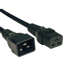 Hyperline PWC-IEC19-IEC20-1.0-BK Кабель питания IEC 320 C19 - IEC 320 C20 (3x1.5), 16A, прямая вилка, 1м, цвет черный