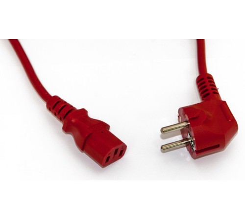 Шнур питания Hyperline PWC-IEC13-SHM-1.8-RD C13-Schuko проводник.:3x0.75мм2 1.8м 250В 10А (упак.:1шт) красный