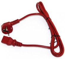 Hyperline PWC-IEC13-SHM-5.0-RD кабель питания компьютера (Schuko+C13) (3x1.0), 10A, угловая вилка, 5 м, цвет красный