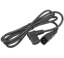 Hyperline PWC-IEC13A-IEC14-1.8-BK Кабель питания монитор-компьютер IEC 320 C13 (угловая) - IEC 320 C14 (3x0.75), 10A, прямая вилка, 1.8м, цвет черный