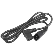 Hyperline PWC-IEC13A-IEC14-1.8-BK Кабель питания монитор-компьютер IEC 320 C13 (угловая) - IEC 320 C14 (3x0.75), 10A, прямая вилка, 1.8м, цвет черный