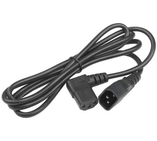 Hyperline PWC-IEC13A-IEC14-1.8-BK Кабель питания монитор-компьютер IEC 320 C13 (угловая) - IEC 320 C14 (3x0.75), 10A, прямая вилка, 1.8м, цвет черный