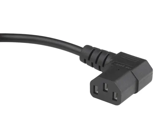 Hyperline PWC-IEC13A-IEC14-1.8-BK Кабель питания монитор-компьютер IEC 320 C13 (угловая) - IEC 320 C14 (3x0.75), 10A, прямая вилка, 1.8м, цвет черный