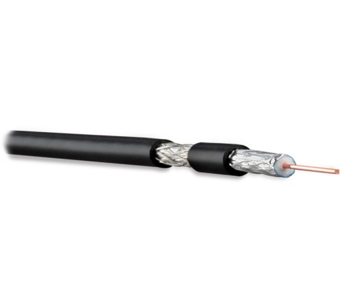 Кабель коаксиальный Hyperline COAX-RG6-CU-500 RG-6 U/FTP PVC внутренний 500м черный Кабель коаксиальный Hyperline COAX-RG6-CU-500 RG-6 U/FTP PVC внутренний 500м черный