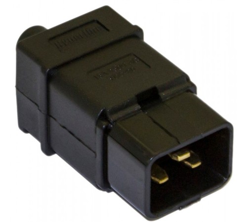 Hyperline CON-IEC320C20 Разъем IEC 60320 C20 220В 16A на кабель, контакты на винтах (плоские выступающие штыревые контакты в пластиковом обрамлении), прямой