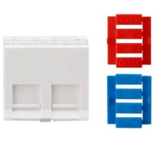 Hyperline SIP3A-2K-M45-45 Вставка угловая 45x45 (аналог Mosaic) для 2х модулей Keystone Jack, со шторками