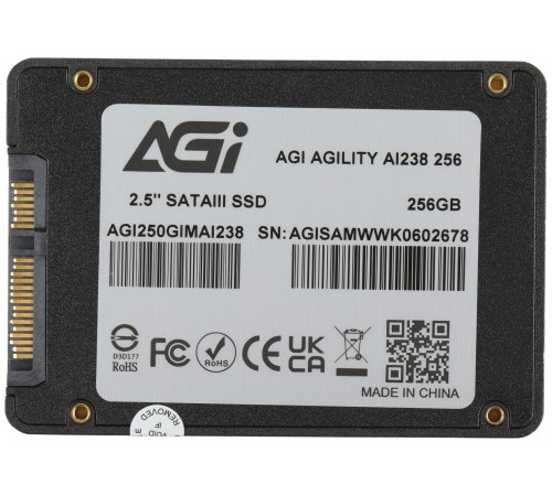 Накопитель SSD AGi SATA III 256GB AGI250GIMAI238 AI238 2.5" Накопитель SSD AGi SATA III 256GB AGI250GIMAI238 AI238 2.5"