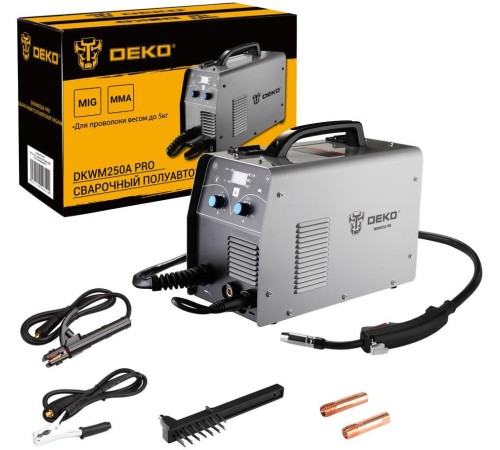Сварочный полуавтомат Deko DKWM250A MIG-MAG/ММА 7кВт Сварочный полуавтомат Deko DKWM250A MIG-MAG/ММА 7кВт