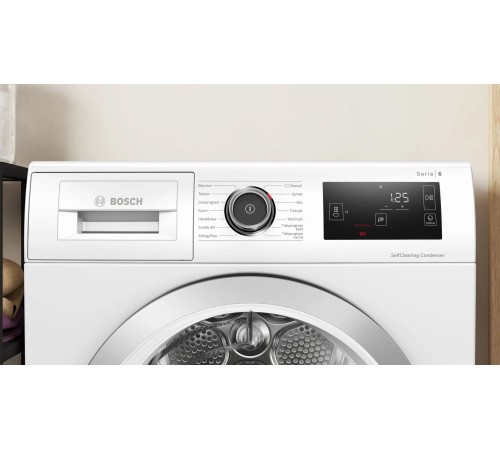 Сушильная машина Bosch Serie 6 WTU8769SSN пан.англ. кл.энер.:A макс.загр.:9кг белый