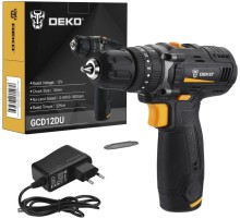 Дрель-шуруповерт ударная аккумуляторная DEKO GCD12DU, 12В, 1x1.5Ач