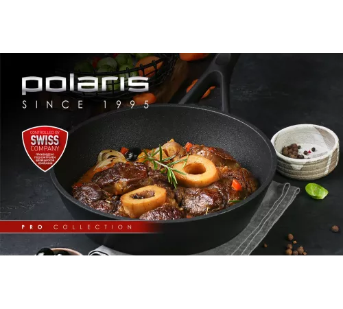 Кастрюля Polaris Pro collection 24C 4.1л. d=24см (с крышкой) черный (017171)