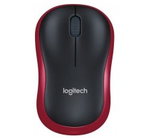 Мышь Logitech M186 черный/красный оптическая (1000dpi) беспроводная USB2.0 для ноутбука (2but)