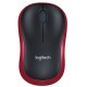 Мышь Logitech M186 черный/красный оптическая (1000dpi) беспроводная USB2.0 для ноутбука (2but)