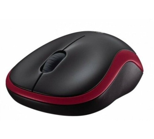 Мышь Logitech M186 черный/красный оптическая (1000dpi) беспроводная USB2.0 для ноутбука (2but)