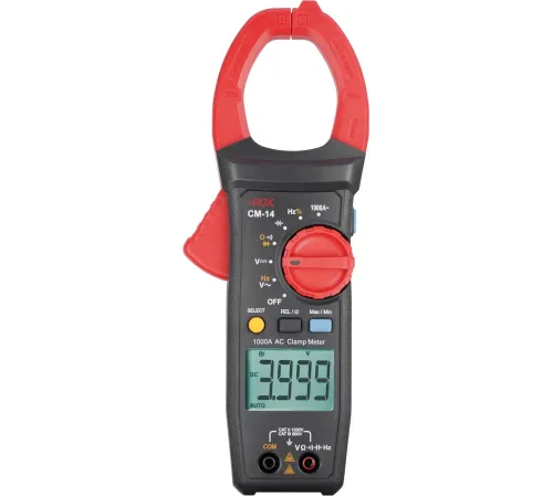 Клещи токоизмерительные RGK CM-14 цифр. измер.ток:переменный черный/красный (755115)