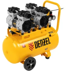 Компрессор безмаслянный малошумный DLS 1500/50, 1500 Вт, 2х750, 50 л, 260 л/мин// Denzel