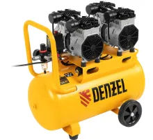 Компрессор безмаслянный малошумный DLS 2200/50, 2200 Вт, 2х1100, 50 л, 380 л/мин// Denzel