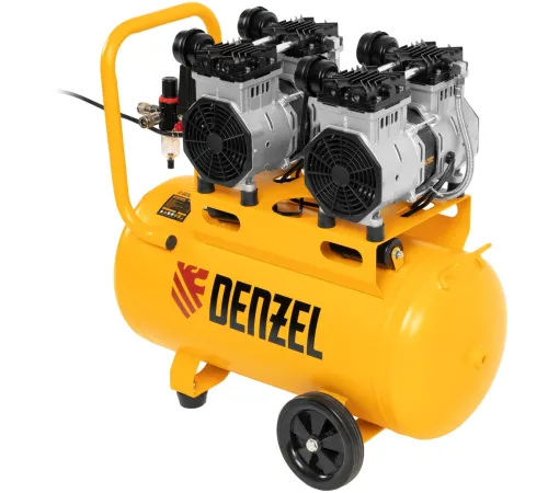 Компрессор безмаслянный малошумный DLS 2200/50, 2200 Вт, 2х1100, 50 л, 380 л/мин// Denzel Компрессор безмаслянный малошумный DLS 2200/50, 2200 Вт, 2х1100, 50 л, 380 л/мин// Denzel