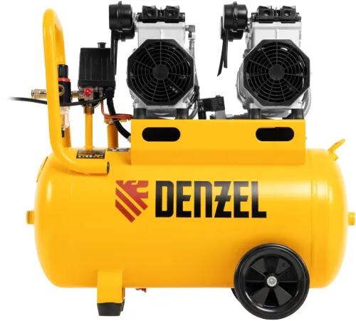 Компрессор безмаслянный малошумный DLS 2200/50, 2200 Вт, 2х1100, 50 л, 380 л/мин// Denzel Компрессор безмаслянный малошумный DLS 2200/50, 2200 Вт, 2х1100, 50 л, 380 л/мин// Denzel