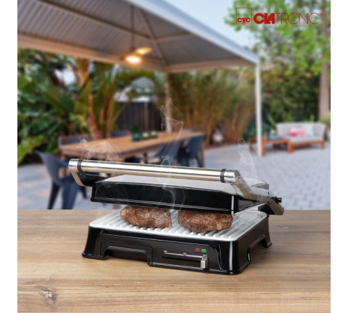Электрогриль Clatronic KG 3571 2000Вт серебристый/черный Электрогриль Clatronic KG 3571 2000Вт серебристый/черный