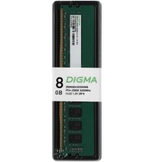 Память DDR4 8Gb 3200MHz Digma DGMAD43200008D RTL PC4-25600 CL22 DIMM 288-pin 1.2В dual rank Ret