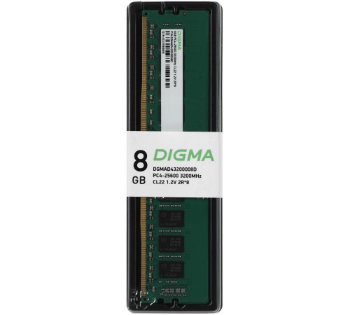 Память DDR4 8Gb 3200MHz Digma DGMAD43200008D RTL PC4-25600 CL22 DIMM 288-pin 1.2В dual rank Ret Память DDR4 8Gb 3200MHz Digma DGMAD43200008D RTL PC4-25600 CL22 DIMM 288-pin 1.2В dual rank Ret