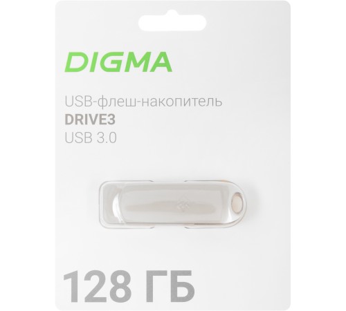 Флеш Диск Digma 128Gb DRIVE3 DGFUM128A30SR USB3.0 серебристый