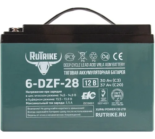 Батарея для ИБП Rutrike 6-DZF-28 12В 28Ач Батарея для ИБП Rutrike 6-DZF-28 12В 28Ач