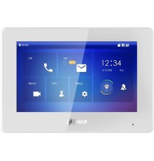DAHUA DHI-VTH5421HW-W Монитор видеодомофона IP 7-и дюймовый с WiFi 2.4ГГц, белый, ёмкостной сенсорный экран, поддержка micro-SD до 64Гб, питание DC 12В