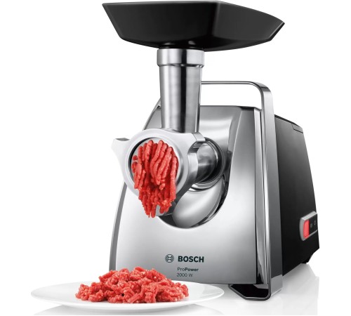 Мясорубка Bosch MFW67440 2000Вт черный/серебристый