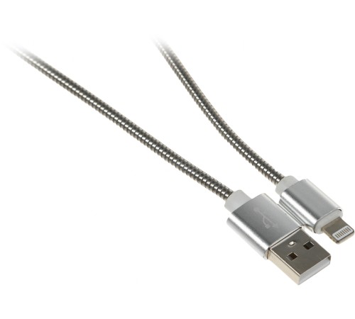 Кабель Premier 6-703M2 1.0S USB-A-Lightning (m) 1м серебристый пакет Кабель Premier 6-703M2 1.0S USB-A-Lightning (m) 1м серебристый пакет