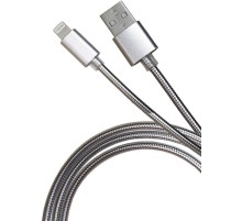 Кабель Premier 6-703M2 1.0S USB-A-Lightning (m) 1м серебристый пакет