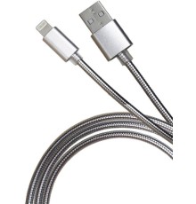Кабель Premier 6-703M2 1.0S USB-A-Lightning (m) 1м серебристый пакет
