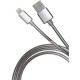 Кабель Premier 6-703M2 1.0S USB-A-Lightning (m) 1м серебристый пакет