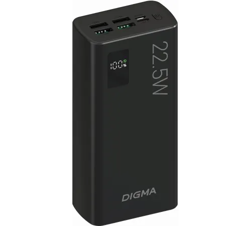 Мобильный аккумулятор Digma DGPF30A 30000mAh QC3.0/PD3.0 22.5W 3A 4xUSB-A/USB-C черный (DGPF30A22ABK) Мобильный аккумулятор Digma DGPF30A 30000mAh QC3.0/PD3.0 22.5W 3A 4xUSB-A/USB-C черный (DGPF30A22ABK)