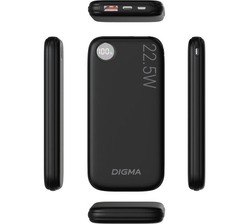 Мобильный аккумулятор Digma DGPF10B 10000mAh QC3.0/PD3.0 22.5W 3A USB-A/USB-C черный (DGPF10B22PBK) Мобильный аккумулятор Digma DGPF10B 10000mAh QC3.0/PD3.0 22.5W 3A USB-A/USB-C черный (DGPF10B22PBK)