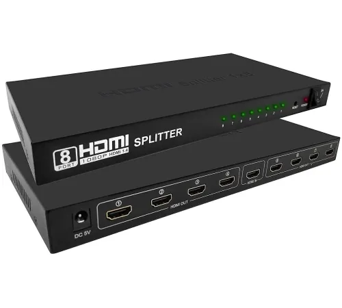 Сплиттер аудио-видео Premier 5-872-8 HDMI (f)/8xHDMI (f) черный