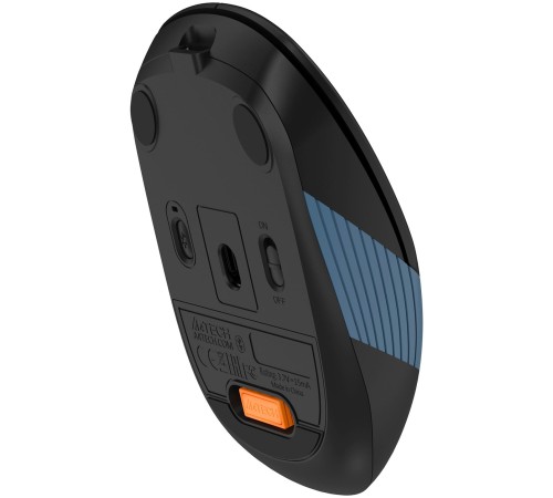 Мышь беспроводная A4Tech Fstyler FB10CS black/blue (оптическая, silent, BT/Radio, USB, 4but, 2000dpi)(FB10CS USB ASH BLUE)